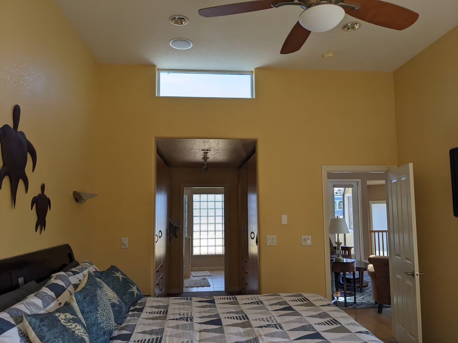 Primary bedroom with a California king bed